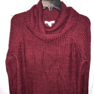 Burgundy It’s Our Time Turtleneck Sweater